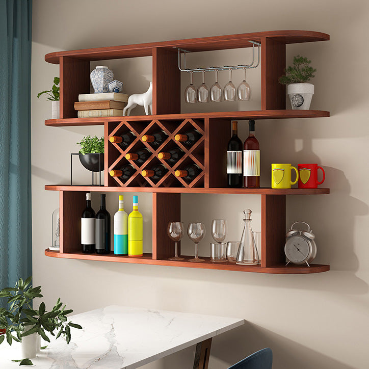 Wine Holder Rack Modern Wall Mounted Manufactured Wood for Kitchen
