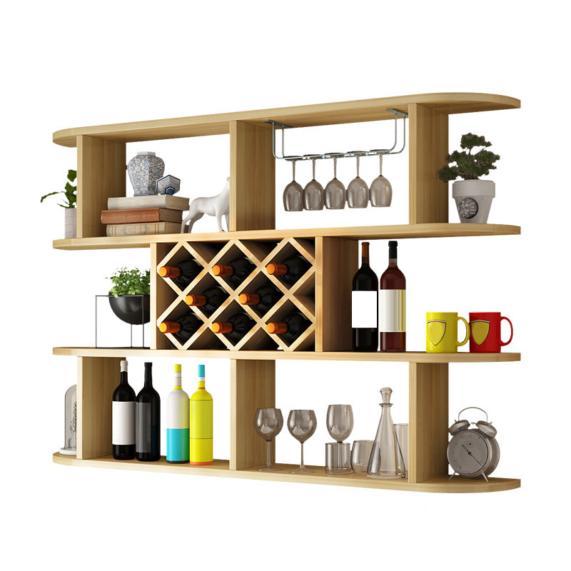 Wine Holder Rack Modern Wall Mounted Manufactured Wood for Kitchen