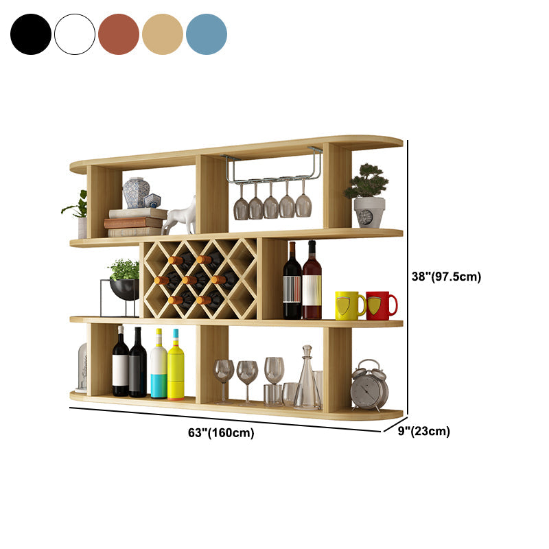 Wine Holder Rack Modern Wall Mounted Manufactured Wood for Kitchen