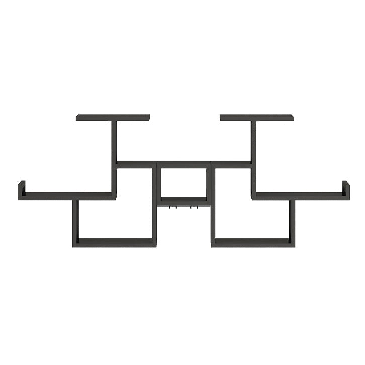 Botella de vino montada en la pared de metal y rejilla de vinos moderna con estante