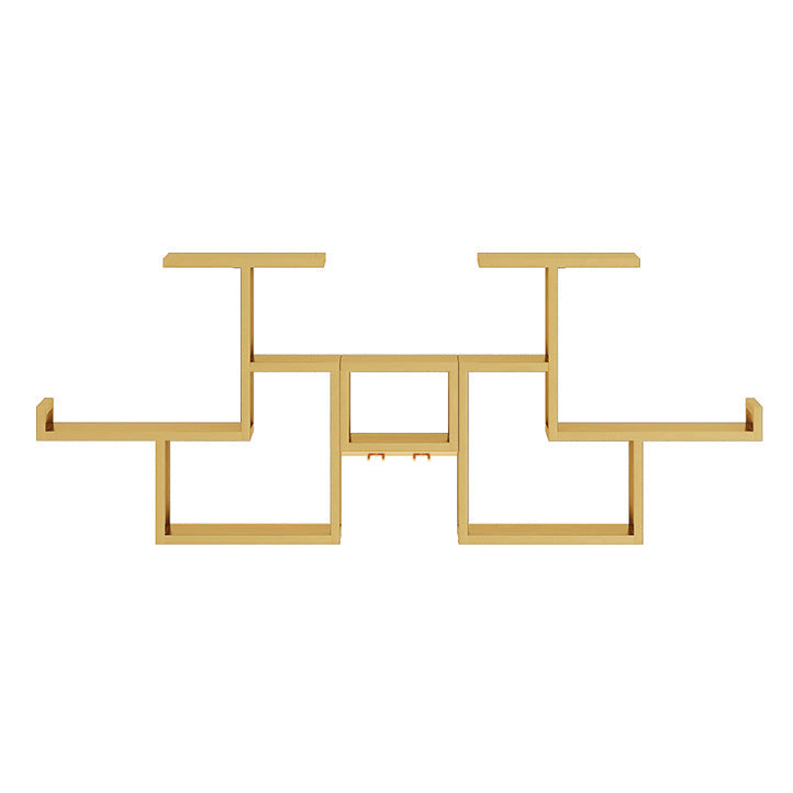 Botella de vino montada en la pared de metal y rejilla de vinos moderna con estante