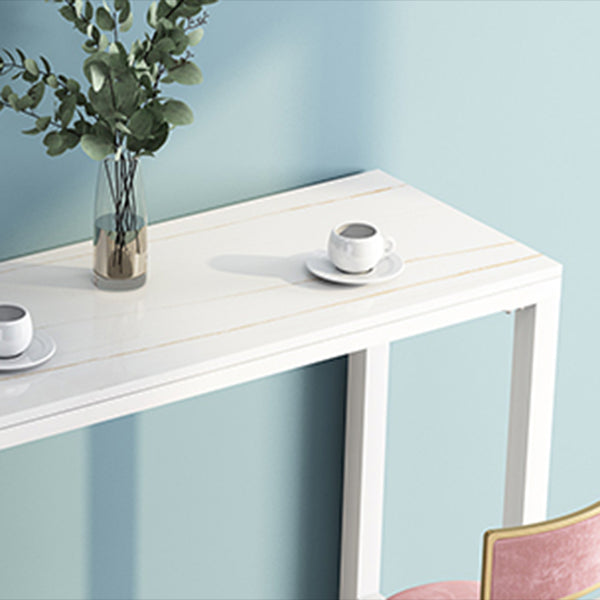 Table de comptoir de bar rectangulaire moderne Table de comptoir de bar en pierre avec pieds en métal