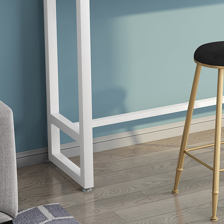 Table de comptoir de bar rectangulaire moderne Table de comptoir de bar en pierre avec pieds en métal