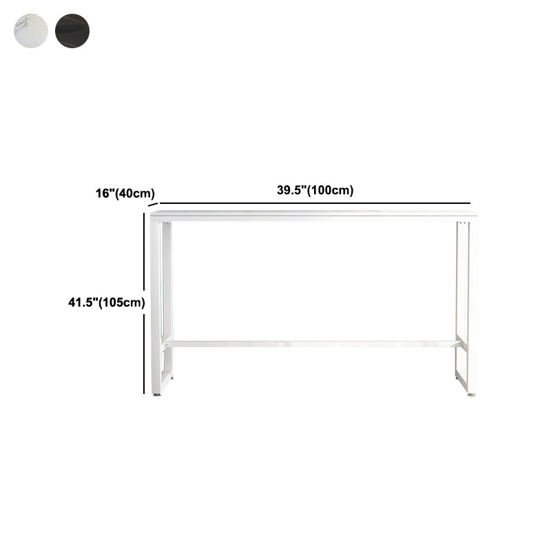 Table de comptoir de bar rectangulaire moderne Table de comptoir de bar en pierre avec pieds en métal