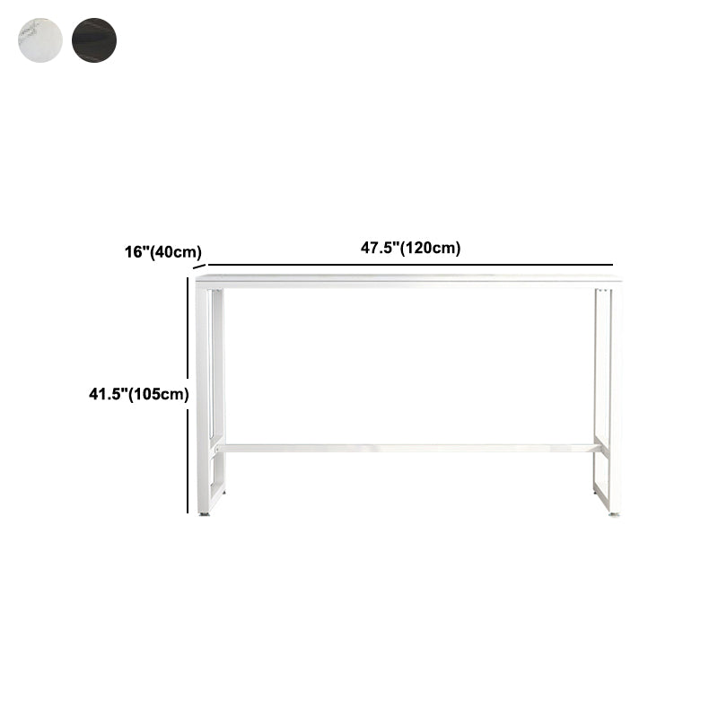 Table de comptoir de bar rectangulaire moderne Table de comptoir de bar en pierre avec pieds en métal
