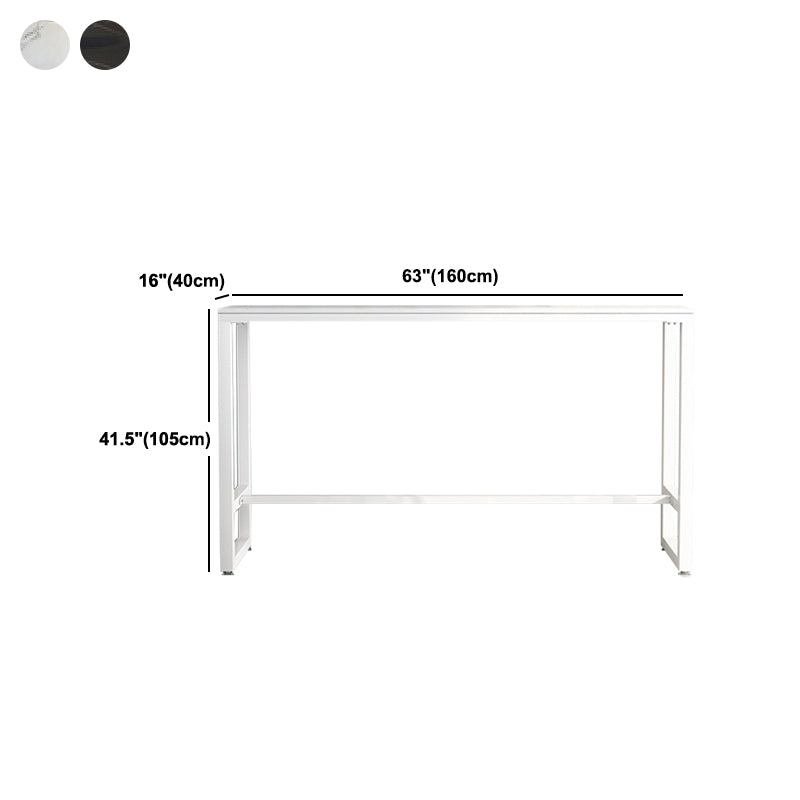 Table de comptoir de bar rectangulaire moderne Table de comptoir de bar en pierre avec pieds en métal