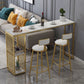 Rectangular Artificial Marble Pub Table Luxurious Bistro Table with Double Pedestal 63"L x 15.7"W x 41.3"H White Without Chairs Clearhalo 'Bar Furniture' 'Bar Tables' 'bar_tables' 'furn' 'furn_bar_tables' 'Furniture' 'Kitchen & Dining Furniture' 5651997