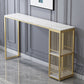 Rectangular Artificial Marble Pub Table Luxurious Bistro Table with Double Pedestal Clearhalo 'Bar Furniture' 'Bar Tables' 'bar_tables' 'furn' 'furn_bar_tables' 'Furniture' 'Kitchen & Dining Furniture' 5652003