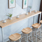 Mesa de bar rectangular estilo Glam, mesa de comedor de barra fija de madera maciza para interiores