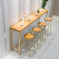 Mesa de bar rectangular estilo Glam, mesa de comedor de barra fija de madera maciza para interiores