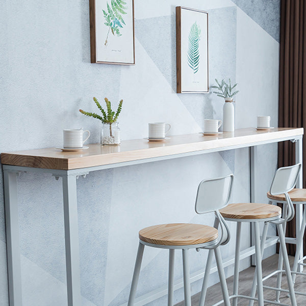 Mesa de bar rectangular estilo Glam, mesa de comedor de barra fija de madera maciza para interiores