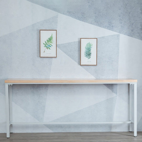 Mesa de bar rectangular estilo Glam, mesa de comedor de barra fija de madera maciza para interiores