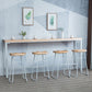 Mesa de bar rectangular estilo Glam, mesa de comedor de barra fija de madera maciza para interiores