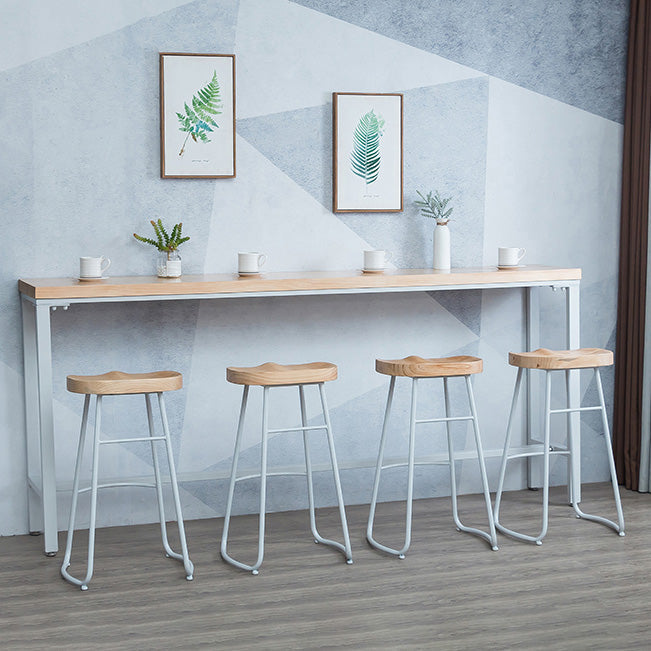 Mesa de bar rectangular estilo Glam, mesa de comedor de barra fija de madera maciza para interiores