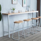 Mesa de bar rectangular estilo Glam, mesa de comedor de barra fija de madera maciza para interiores