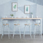 Mesa de bar rectangular estilo Glam, mesa de comedor de barra fija de madera maciza para interiores