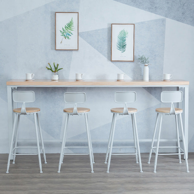 Mesa de bar rectangular estilo Glam, mesa de comedor de barra fija de madera maciza para interiores