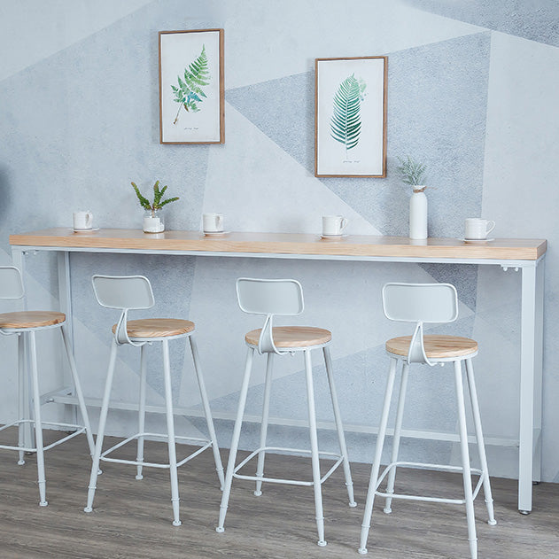 Mesa de bar rectangular estilo Glam, mesa de comedor de barra fija de madera maciza para interiores