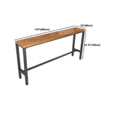 Rectangular Pine Wood Top Bar Table Industrial Bar Table with Black Trestle Base Clearhalo 'Bar Furniture' 'Bar Tables' 'bar_tables' 'furn' 'furn_bar_tables' 'Furniture' 'Kitchen & Dining Furniture' 5652180