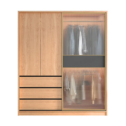 Sliding Engineered Wood Wardrobe Closet Modern Wardrobe Cabinet Armoires & Wardrobes Clearhalo 'Armoires & Wardrobes' 'armoires_wardrobes' 'Bedroom Furniture' 'furn' 'furn_armoires_wardrobes' 'Furniture' 5652203