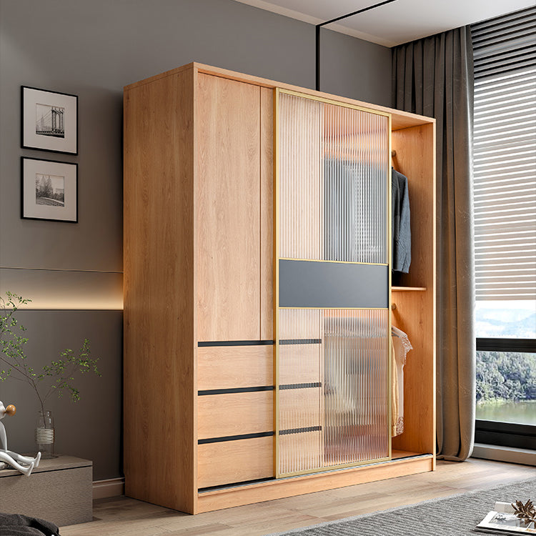 Sliding Engineered Wood Wardrobe Closet Modern Wardrobe Cabinet Clearhalo 'Armoires & Wardrobes' 'armoires_wardrobes' 'Bedroom Furniture' 'furn' 'furn_armoires_wardrobes' 'Furniture' 5652212