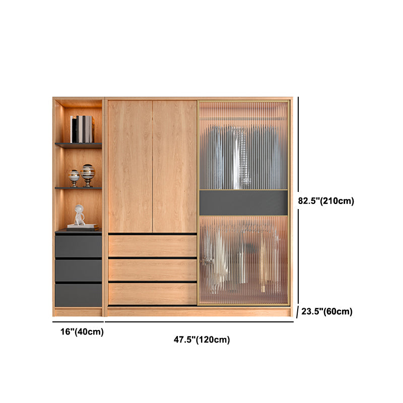 Sliding Engineered Wood Wardrobe Closet Modern Wardrobe Cabinet Clearhalo 'Armoires & Wardrobes' 'armoires_wardrobes' 'Bedroom Furniture' 'furn' 'furn_armoires_wardrobes' 'Furniture' 5652220