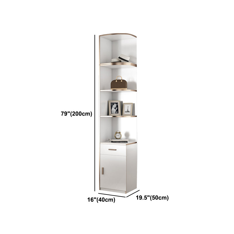 ガラスドアを備えた白い製造された木製キャビネットモダンなヒンジ付きドアワードローブ