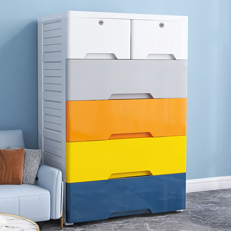 Plastic Home Non-Hanging Armoire Modern Style Storage Cabinet with Caster Wheels Clearhalo 'Armoires & Wardrobes' 'armoires_wardrobes' 'Bedroom Furniture' 'furn' 'furn_armoires_wardrobes' 'Furniture' 5652301