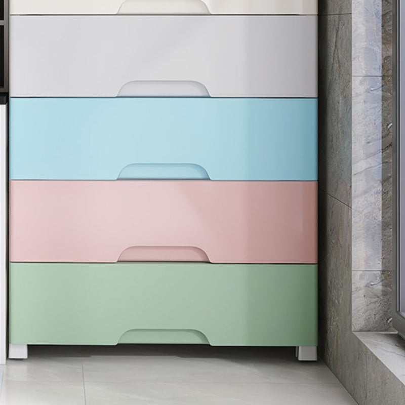 Plastic Home Non-Hanging Armoire Modern Style Storage Cabinet with Caster Wheels Clearhalo 'Armoires & Wardrobes' 'armoires_wardrobes' 'Bedroom Furniture' 'furn' 'furn_armoires_wardrobes' 'Furniture' 5652307