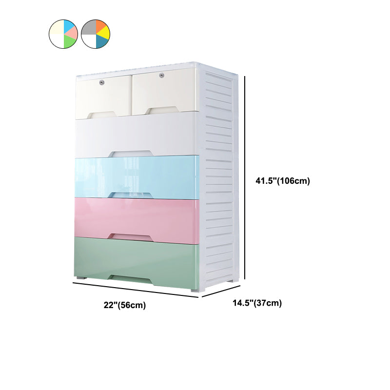 Plastic Home Non-Hanging Armoire Modern Style Storage Cabinet with Caster Wheels Clearhalo 'Armoires & Wardrobes' 'armoires_wardrobes' 'Bedroom Furniture' 'furn' 'furn_armoires_wardrobes' 'Furniture' 5652335