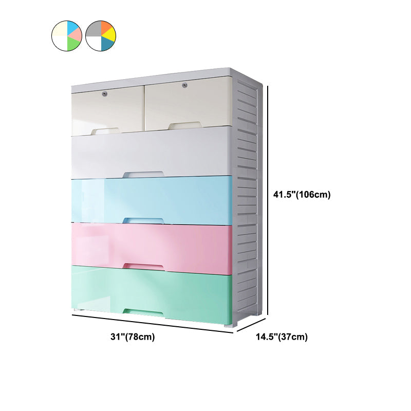 Plastic Home Non-Hanging Armoire Modern Style Storage Cabinet with Caster Wheels Clearhalo 'Armoires & Wardrobes' 'armoires_wardrobes' 'Bedroom Furniture' 'furn' 'furn_armoires_wardrobes' 'Furniture' 5652340