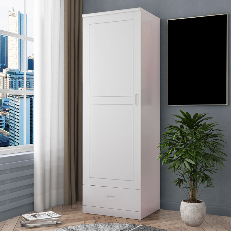 Traditional Wardrobe Cabinet Hinged Rubberwood Wardrobe Armoire White Clearhalo 'Armoires & Wardrobes' 'armoires_wardrobes' 'Bedroom Furniture' 'furn' 'furn_armoires_wardrobes' 'Furniture' 5652365