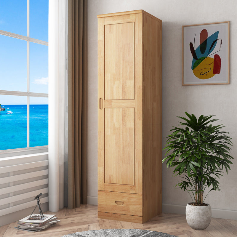 Traditional Wardrobe Cabinet Hinged Rubberwood Wardrobe Armoire 24"L x 20"W x 75"H Wood Clearhalo 'Armoires & Wardrobes' 'armoires_wardrobes' 'Bedroom Furniture' 'furn' 'furn_armoires_wardrobes' 'Furniture' 5652367