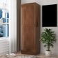 Traditional Wardrobe Cabinet Hinged Rubberwood Wardrobe Armoire 24"L x 20"W x 75"H Walnut Clearhalo 'Armoires & Wardrobes' 'armoires_wardrobes' 'Bedroom Furniture' 'furn' 'furn_armoires_wardrobes' 'Furniture' 5652370
