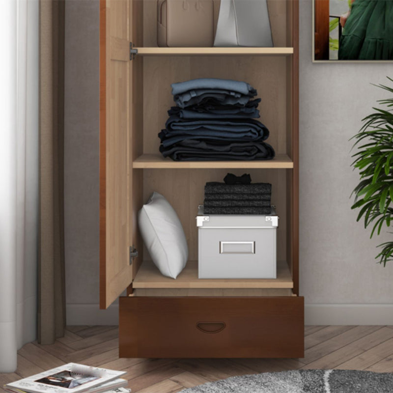 Traditional Wardrobe Cabinet Hinged Rubberwood Wardrobe Armoire Clearhalo 'Armoires & Wardrobes' 'armoires_wardrobes' 'Bedroom Furniture' 'furn' 'furn_armoires_wardrobes' 'Furniture' 5652374