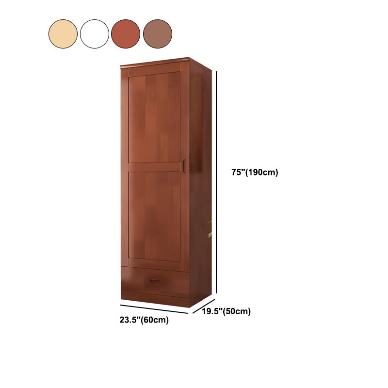 Traditional Wardrobe Cabinet Hinged Rubberwood Wardrobe Armoire Clearhalo 'Armoires & Wardrobes' 'armoires_wardrobes' 'Bedroom Furniture' 'furn' 'furn_armoires_wardrobes' 'Furniture' 5652384