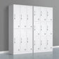Contemporary Style Wardrobe Armoire Grey Steel Wardrobe Cabinet
