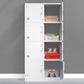 Contemporary Style Wardrobe Armoire Grey Steel Wardrobe Cabinet