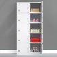 Contemporary Style Wardrobe Armoire Grey Steel Wardrobe Cabinet
