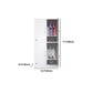 Contemporary Style Wardrobe Armoire Grey Steel Wardrobe Cabinet