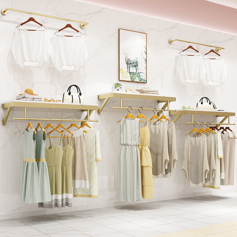 Gorgeous Style Coat Rack Metal Wall Mounted Gold Coat Rack Living Room Clearhalo 'Entry & Mudroom Furniture' 'furn' 'furn_hall_tree_coat_racks' 'Furniture' 'Hall Trees & Coat Racks' 'hall_tree_coat_racks' 5652612
