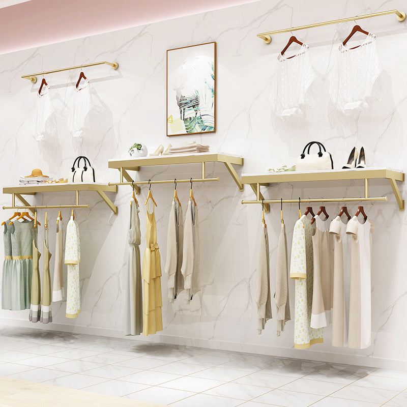 Gorgeous Style Coat Rack Metal Wall Mounted Gold Coat Rack Living Room Clearhalo 'Entry & Mudroom Furniture' 'furn' 'furn_hall_tree_coat_racks' 'Furniture' 'Hall Trees & Coat Racks' 'hall_tree_coat_racks' 5652615