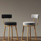 Glam Metall-Barhocker, Stoff-Thekenhocker mit 4 Beinen in mattem Finish für Zuhause