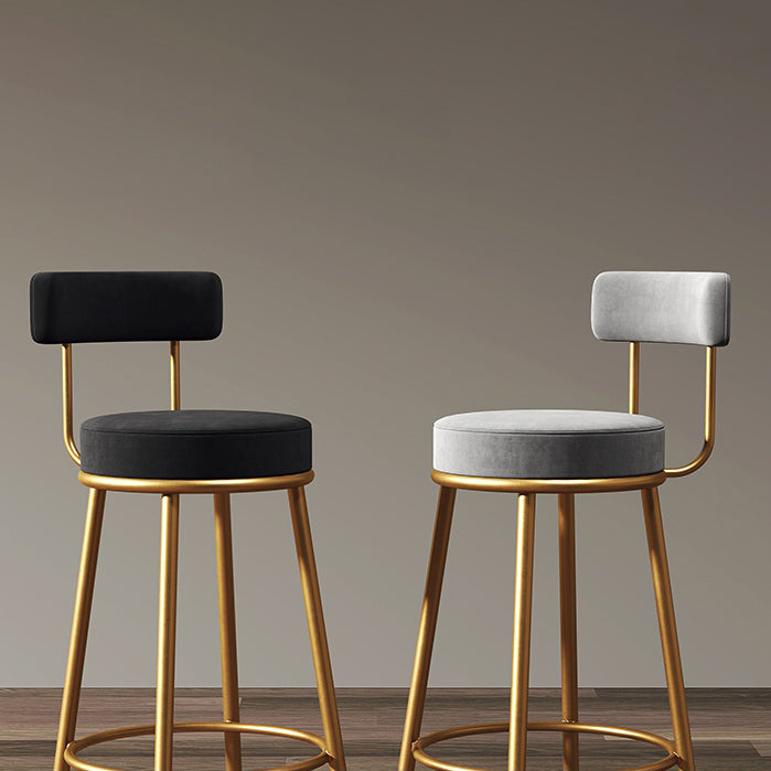 Glam Metall-Barhocker, Stoff-Thekenhocker mit 4 Beinen in mattem Finish für Zuhause