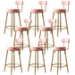 Glam Metall-Barhocker, Stoff-Thekenhocker mit 4 Beinen in mattem Finish für Zuhause