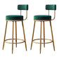 Glam Metall-Barhocker, Stoff-Thekenhocker mit 4 Beinen in mattem Finish für Zuhause
