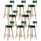 Glam Metall-Barhocker, Stoff-Thekenhocker mit 4 Beinen in mattem Finish für Zuhause