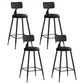 Contemporary Metal Stool PU Leather Barstools in Matte Finish for Indoor