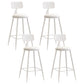 Contemporary Metal Stool PU Leather Barstools in Matte Finish for Indoor