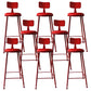 Contemporary Metal Stool PU Leather Barstools in Matte Finish for Indoor